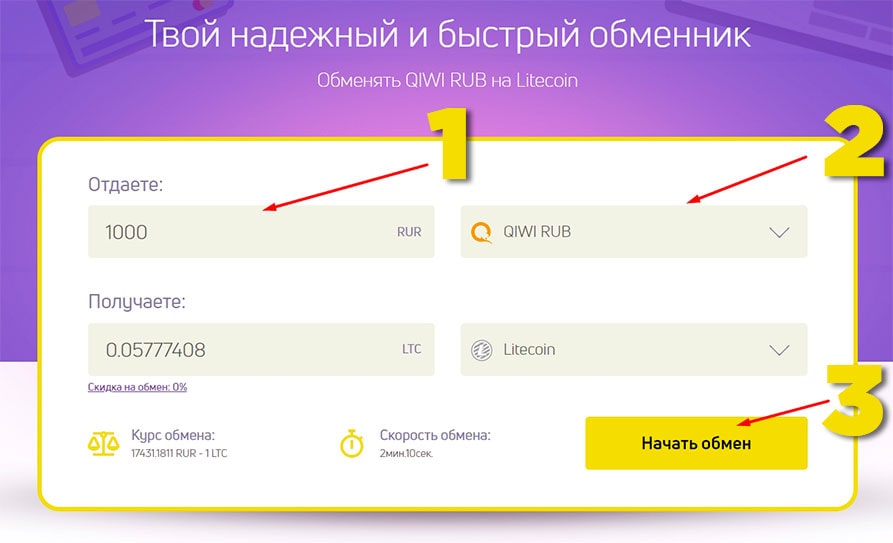 Обменник qiwi на ltc в Riobet